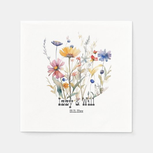 Serviette En Papier Fleurs sauvages de l'automne occidental Terra Cott (Devant)