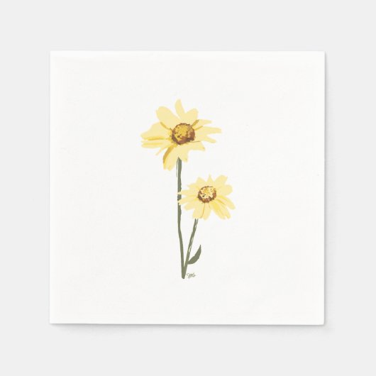 Serviette En Papier Fleurs sauvages du Texas - Tournesol, jaune (Devant)