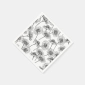 Serviette En Papier Fleurs sauvages en noir et blanc (Coin)