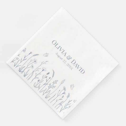 Serviette En Papier Fleurs sauvages et fichiers Butterfiles Mariage se (Coin)