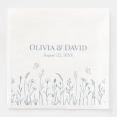 Serviette En Papier Fleurs sauvages et fichiers Butterfiles Mariage se (Devant)