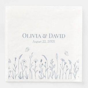 Serviette En Papier Fleurs sauvages et fichiers Butterfiles Mariage se