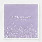 Serviette En Papier Fleurs sauvages et fichiers Butterfiles Mariage se (Devant)