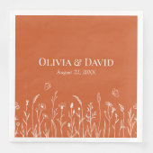 Serviette En Papier Fleurs sauvages et fichiers Butterfiles Mariage se (Devant)