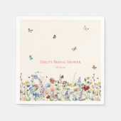 Serviette En Papier Fleurs sauvages et papillons Baby Shower Serviette (Devant)
