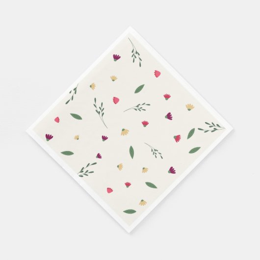 Serviette En Papier Fleurs sauvages floraux modernes et tendance (Coin)
