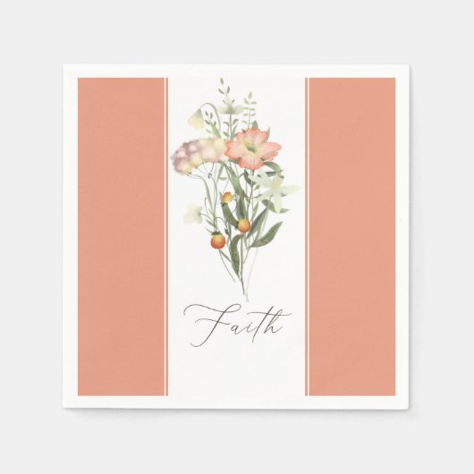 Serviette En Papier Fleurs sauvages Foi (Devant)