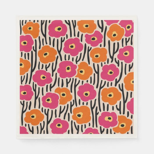 Serviette En Papier Fleurs sauvages Motif (Devant)