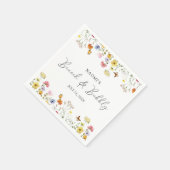 Serviette En Papier Fleurs Sauvages Papillons Bohème Brunch et Champag (Coin)