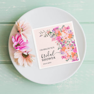 Serviette En Papier Fleurs sauvages pastel romantiques pour la douche 