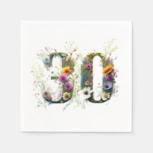 Serviette En Papier Fleurs sauvages pour 30 ans Joyeux Anniversaire