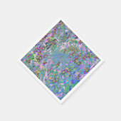 Serviette En Papier Fleurs sauvages rétro violet, vert et bleu sur ros (Coin)