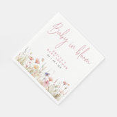 Serviette En Papier Fleurs sauvages roses bébé dans le Baby shower en (Coin)