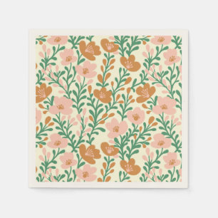 Serviette En Papier Fleurs sauvages roses florales personnalisées pour