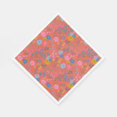 Serviette En Papier Fleurs sauvages rouges Boho modernes (Coin)