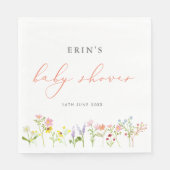 Serviette En Papier Fleurs sauvages rustiques Baby shower personnalisé (Devant)