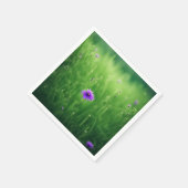 Serviette En Papier Fleurs sauvages Violets En Terrain Vert (Coin)