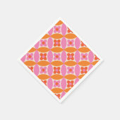 Serviette En Papier Fleurs sur les cercles rose orange du milieu du si (Coin)
