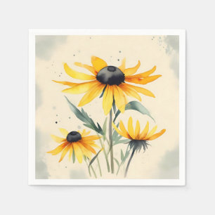 Serviette En Papier Fleurs Susan aux yeux noirs