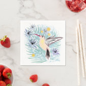 Serviette En Papier Fleurs tropicales, colibris. (En situation)