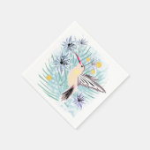 Serviette En Papier Fleurs tropicales, colibris. (Coin)