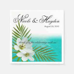 Serviette En Papier Fleurs tropicales de la plage d'Aloha