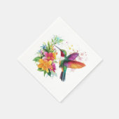 Serviette En Papier Fleurs tropicales des colibris (Coin)