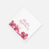 Serviette En Papier Fleurs tropicales d'Hibiscus rose Fête blanche per (Coin)