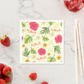 Serviette En Papier Fleurs tropicales hawaïennes (En situation)