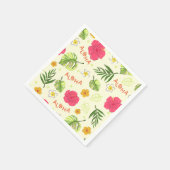 Serviette En Papier Fleurs tropicales hawaïennes (Coin)