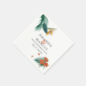 Serviette En Papier Fleurs tropicales Mariages (Coin)