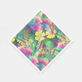 Serviette En Papier Fleurs tropicales Pastel (Coin)