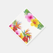 Serviette En Papier Fleurs Tropicales Personnalisées Fête Hibiscus (Coin)
