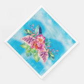 Serviette En Papier Fleurs tropicales - Plage d'Aloha (Coin)