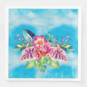 Serviette En Papier Fleurs tropicales - Plage d'Aloha