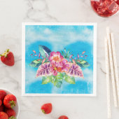 Serviette En Papier Fleurs tropicales - Plage d'Aloha (En situation)