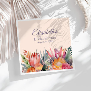 Serviette En Papier Fleurs Tropicales Rose Pêche Fête de Mariage