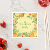 Serviette En Papier Fleurs tropicales Verdure fruitée (En situation)