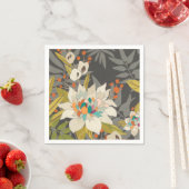 Serviette En Papier Fleurs Tropiques Twilight (En situation)