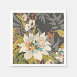 Serviette En Papier Fleurs Tropiques Twilight