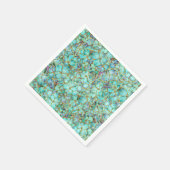 Serviette En Papier Fleurs turquoise (Coin)