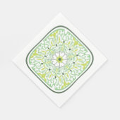 Serviette En Papier Fleurs vertes en Mémerisation (Coin)