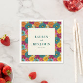 Serviette En Papier Fleurs Vintage Joyeuses (En situation)