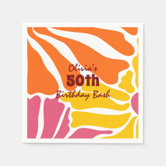 Serviette En Papier Fleurs vintages rétro Élégantes et colorées Annive