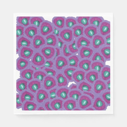 Serviette En Papier Fleurs violettes (Devant)