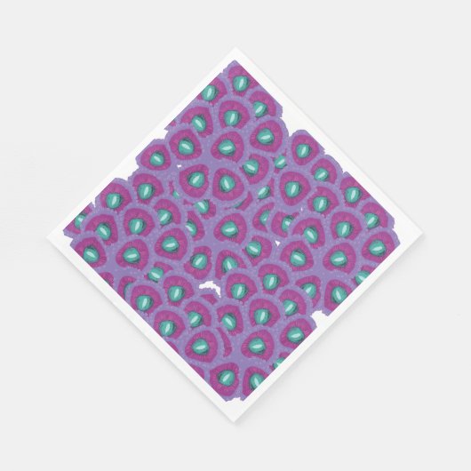 Serviette En Papier Fleurs violettes (Coin)
