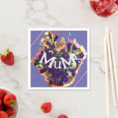 Serviette En Papier Fleurs violettes (En situation)