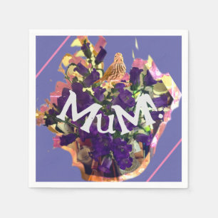 Serviette En Papier Fleurs violettes