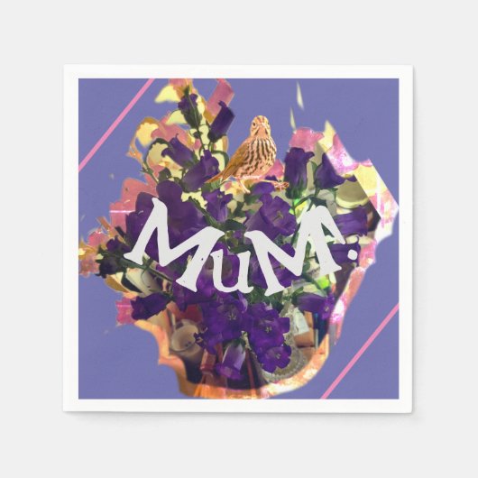 Serviette En Papier Fleurs violettes (Devant)