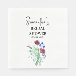 Serviette En Papier Fleurs violettes de chardon Fête des mariées écoss